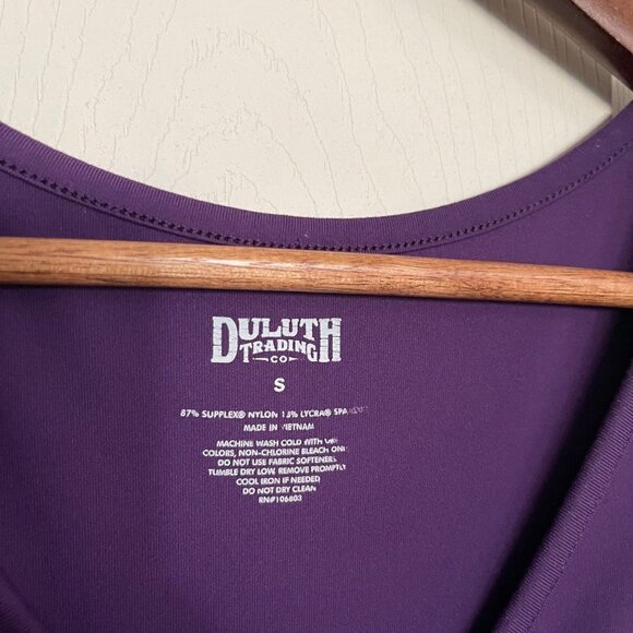 Duluth Trading Co Womens Purple Pockets Short Sleeve Noga Stretch Dress Small - Picture 3 of 5